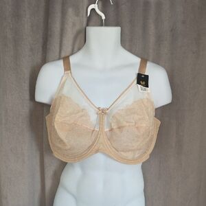 Wacoal 46G NWT Sheer Lace Full-Cup Bra in Peach Nude